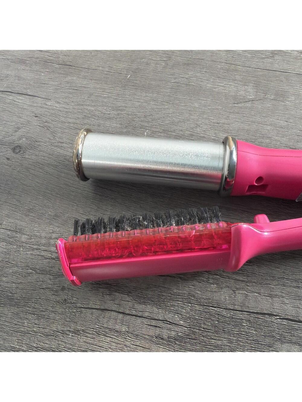 Instyler Rotating IS1001.1 PINK Hot Iron Hair Brush Straight/Curl 1.25" Works - Picture 3 of 5